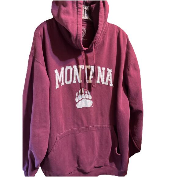 Logo Athletic VTG Men’s XXL Red Hoodie Montana Grizzlies Sweatshirt Pullover - Picture 1 of 9